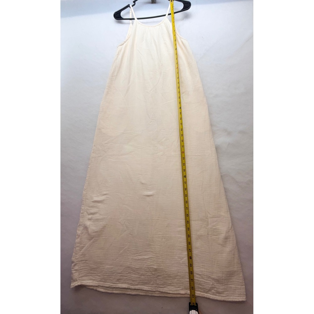 Quince Organic Cotton Gauze Sleeveless Maxi Dress Cream White Small - Picture 6 of 10